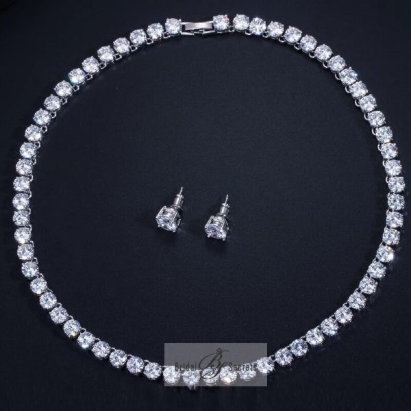 Jane Cubic Zirconia Earrings And Necklace Set